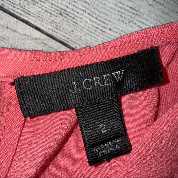 J. Crew Women's Tiered Crepe Sleeveless Top Coral Size 2 - Picture 4 of 6